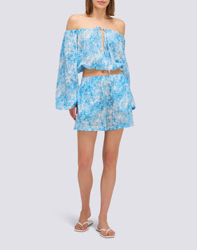 SEMI-STRETCH FLEUR DE JOIE PRINT SHORTS