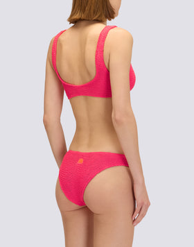 HIGH-LEG BRIEF IN EMBOSSED FABRIC