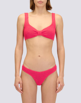 HIGH-LEG BRIEF IN EMBOSSED FABRIC