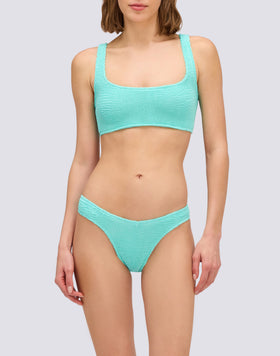 HIGH-LEG BRIEF IN EMBOSSED FABRIC
