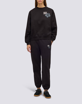WOMEN'S CREW NECK SWEATSHIRT WITH FLOWER