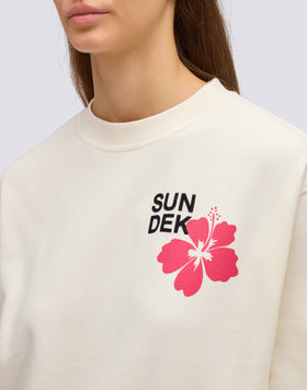 WOMEN'S CREW NECK SWEATSHIRT WITH FLOWER