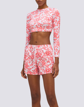 COAST - REPREVE® HIBISCUS SK23 PRINT BEACH SHORTS