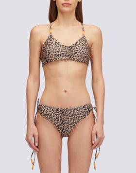 DIETRICH - SWEET LEOPARD PRINTED CULOTTE BRIEFS WITH ADJUSTABLE DRAWSTRING