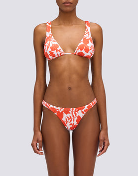 HALLE - PATCHY FLOWERS FIXED WAIST BIKINI BOTTOMS