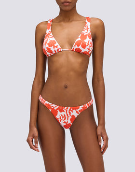 HALLE - PATCHY FLOWERS FIXED WAIST BIKINI BOTTOMS