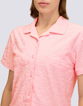 JACQUARD TERRY CLOTH BOWLING SHIRT WITH SK23 PATTERN