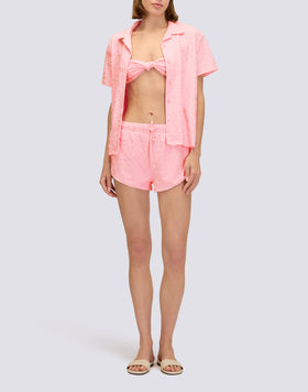 JACQUARD TERRY CLOTH BOWLING SHIRT WITH SK23 PATTERN