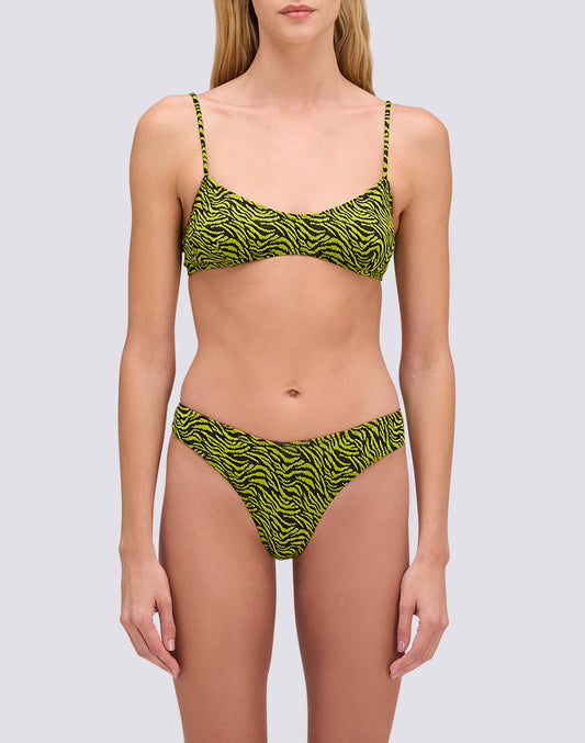 ELODIE - BRALETTE BIKINI TOP WITH ZEBRA PATTERN