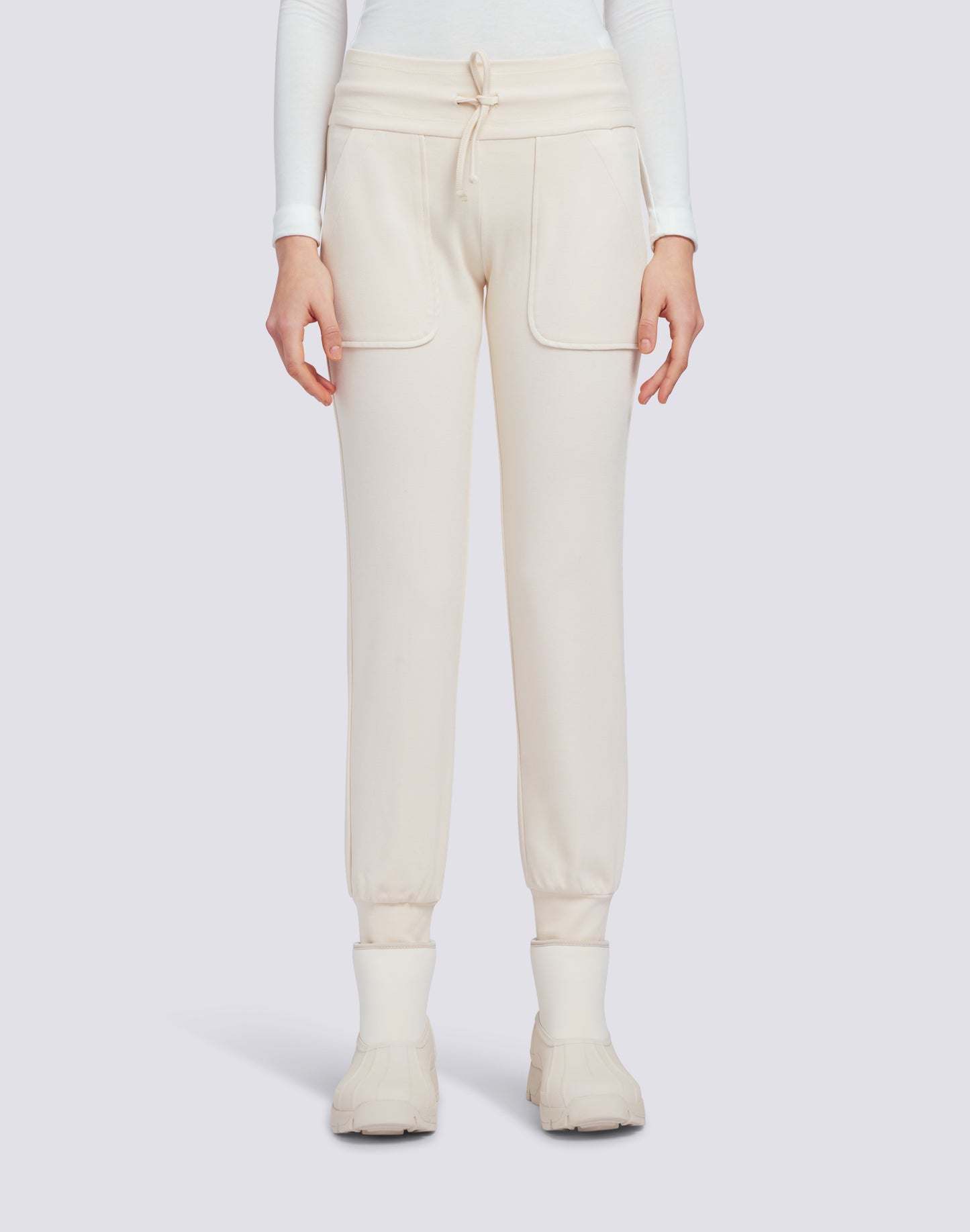 DEBRA STRAIGHT CUT TROUSERS WITH ELASTICATED CUFFS