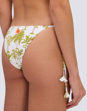BIKINI BOTTOMS WITH ADJUSTABLE TIES IN BOTANICAL PRINT