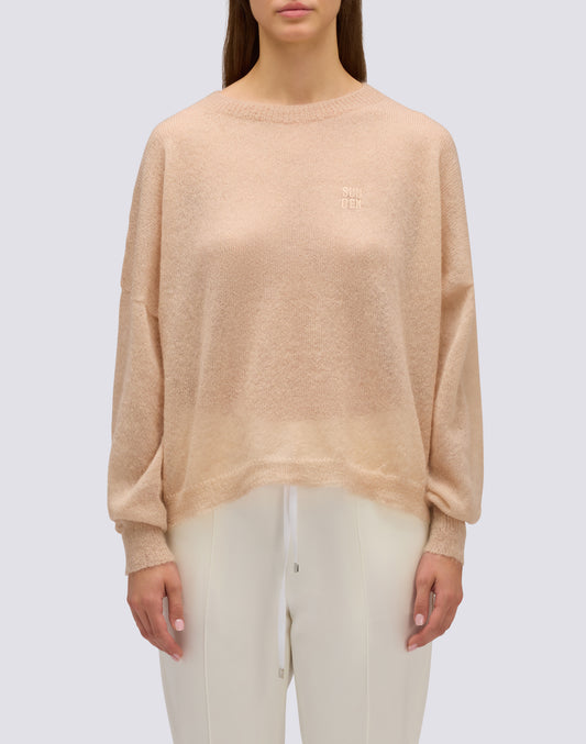WOMEN'S CREW-NECK MOHAIR SWEATER