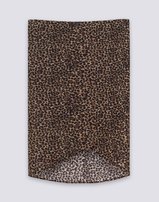 COTTON VOILE SARONG WITH LEOPARD PRINT