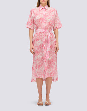 LONG CHEMISIER WITH FLEUR DE JOIE PRINT