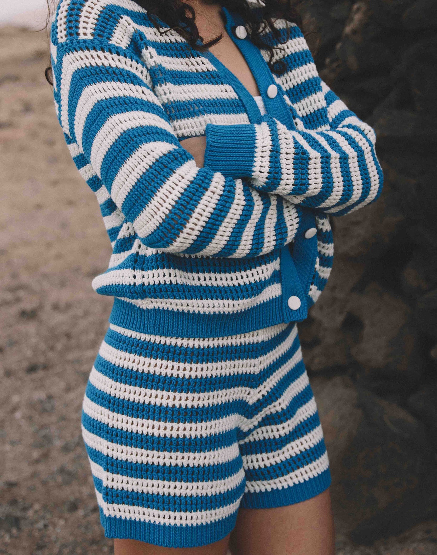 STRIPED KNITWEAR SHORTS