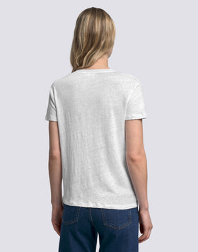 HALF-SLEEVED LINEN T-SHIRT