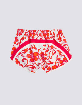 MARGATE SHORT SWIM SHORTS WITH HIBISCUS PRINT