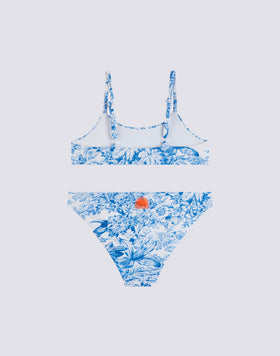 BIKINI WITH BANDEAU TOP AND FIXED SLIP TOILE DE JOUY