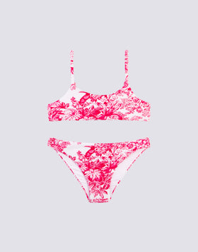 BIKINI WITH BANDEAU TOP AND TOILE DE JOUY FIXED PANTS