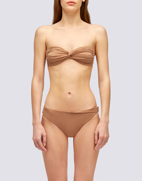 CROSS-BANDED TOP WITH WRINKLED EFFECT