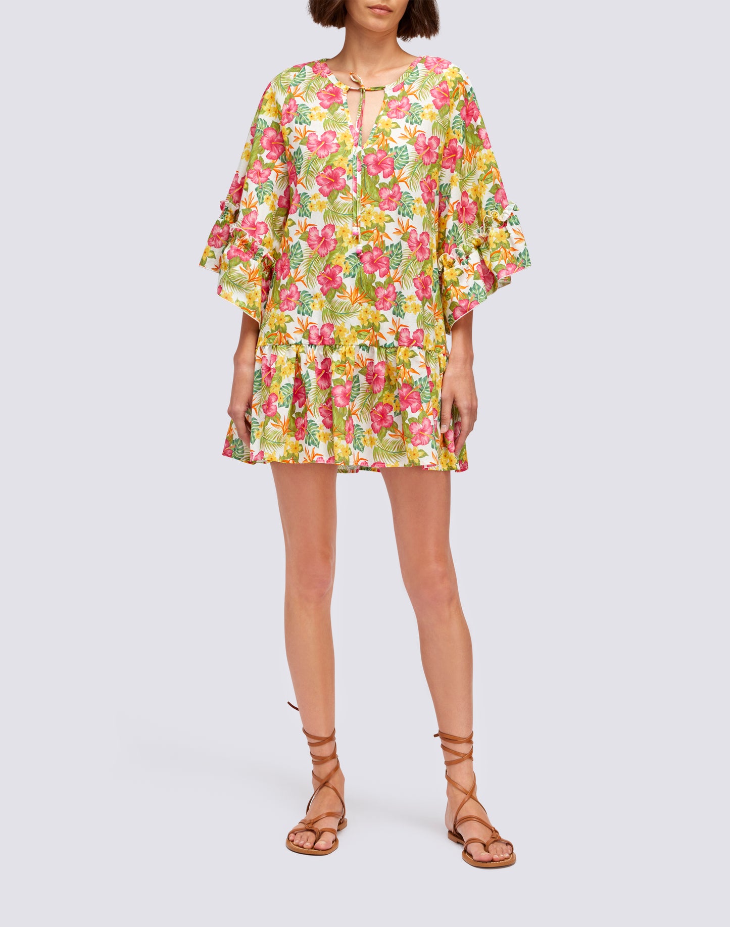 KAFTAN WITH TROPICANA PRINT