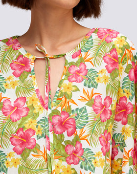 KAFTAN WITH TROPICANA PRINT