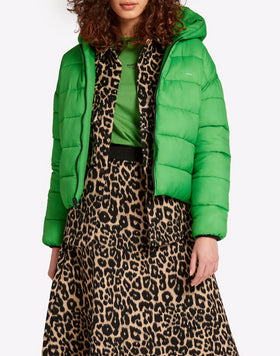 CROPPED REVERSIBLE DOWN JACKET WITH HOOD