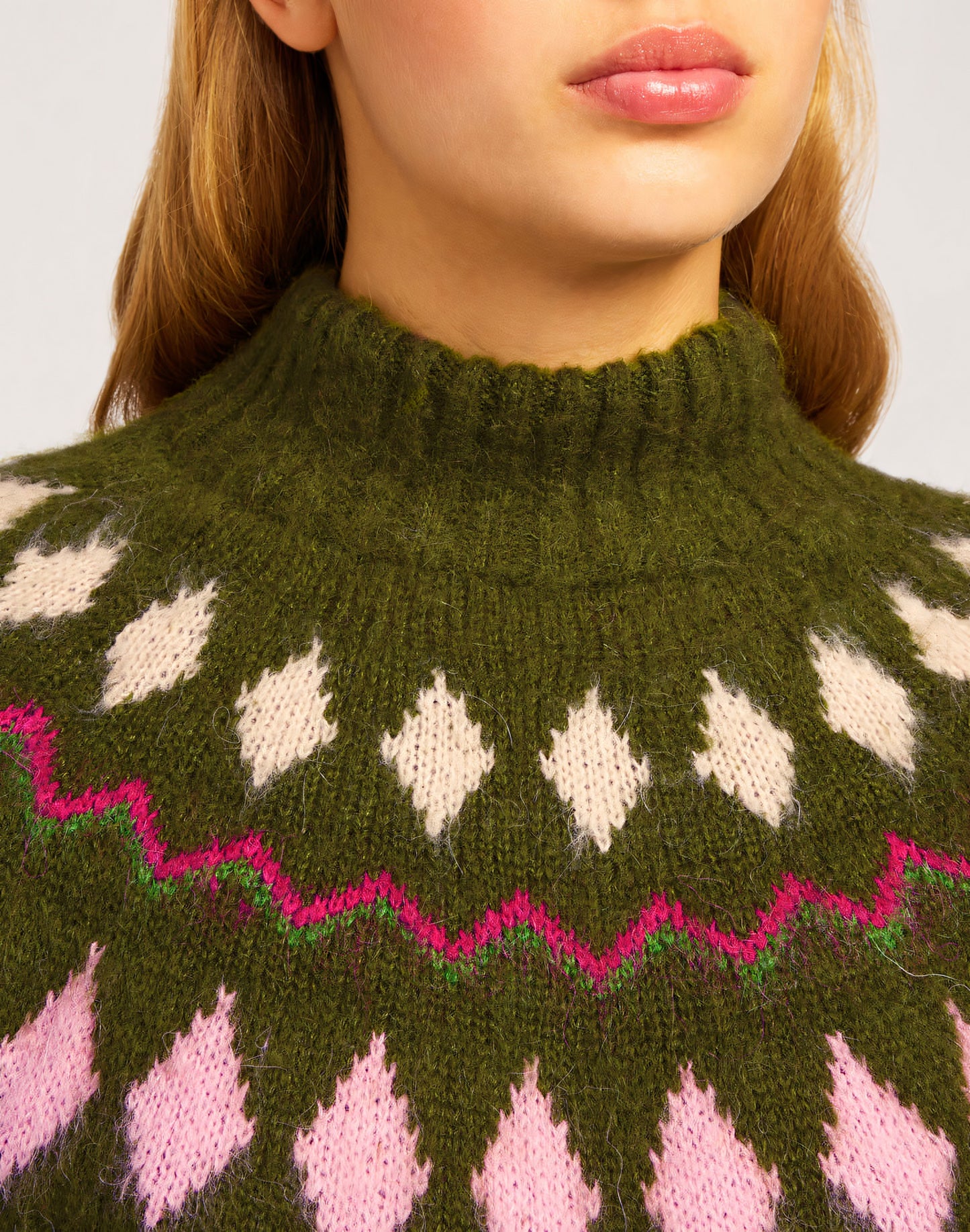 NORWEGIAN STYLE CASHMERE BLEND TURTLENECK JUMPER