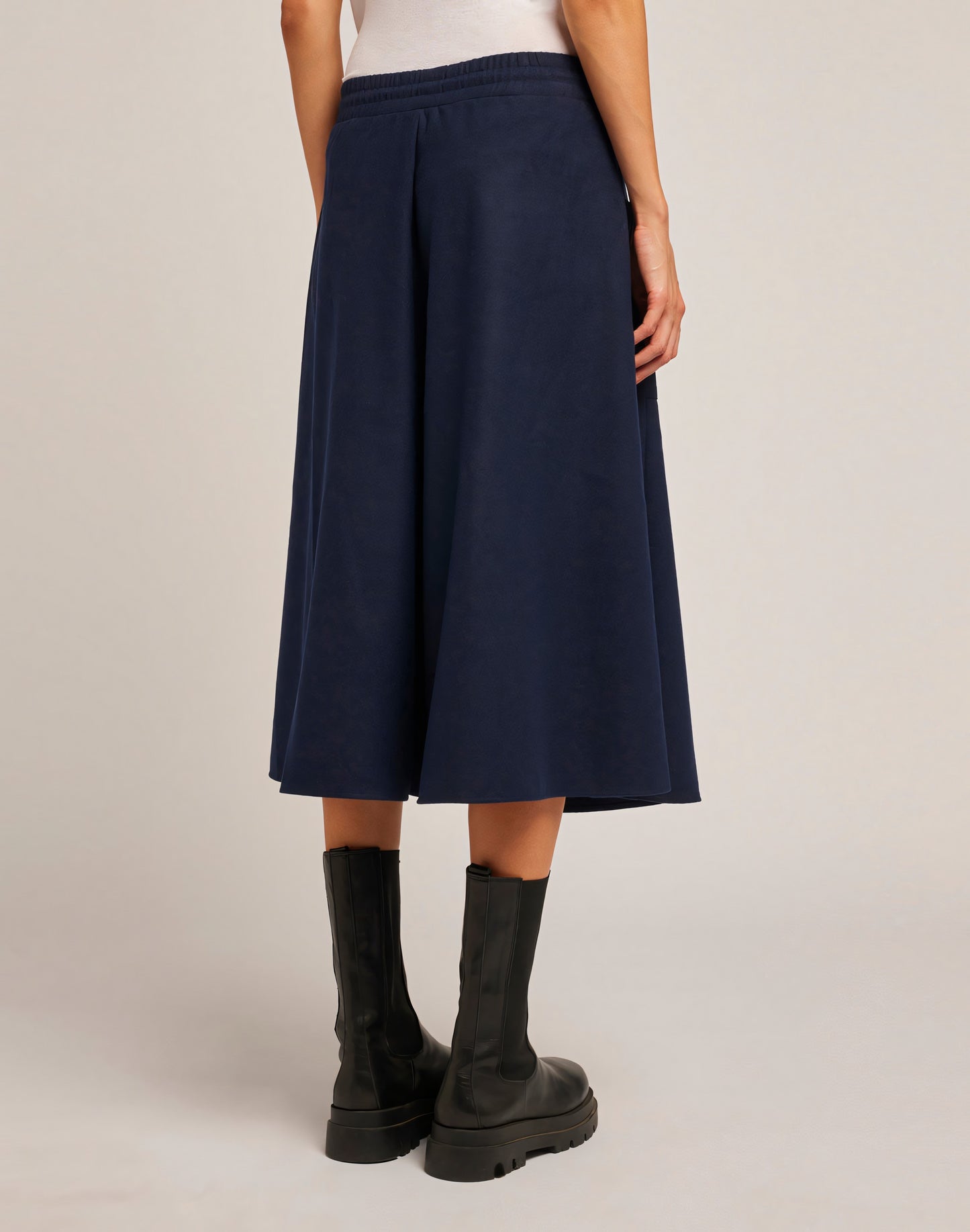 FLARED LINE SKIRT WITH ELASTIC WAIST