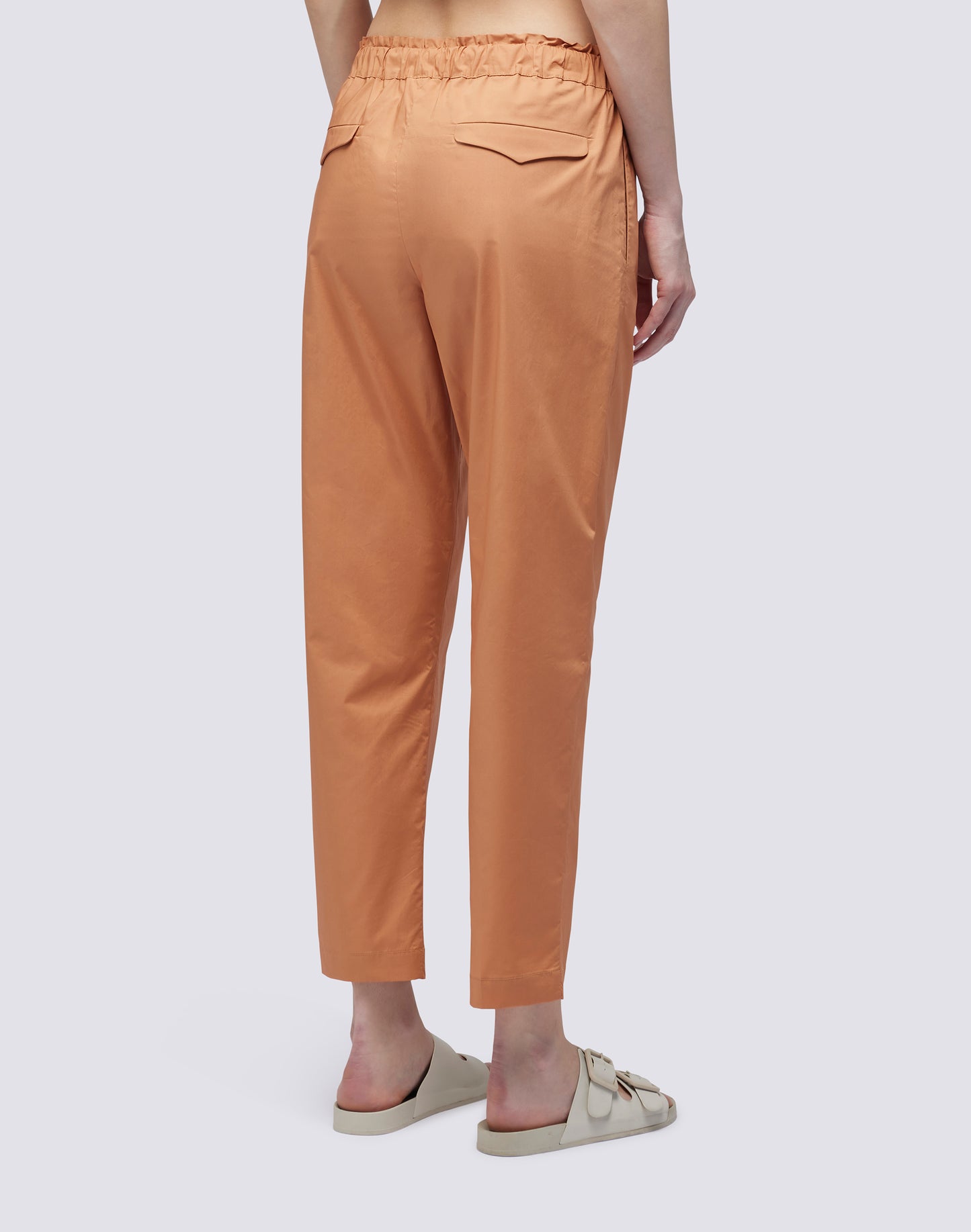 POPLIN PANTS WITH ELASTIC WAIST