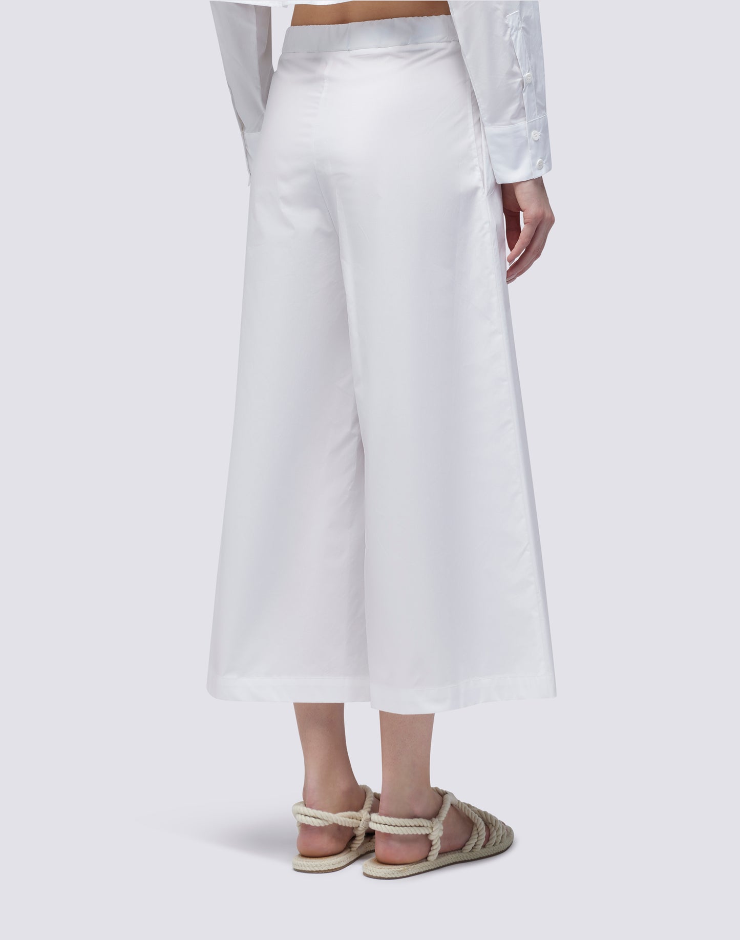 HIGH WAIST PALAZZO PANTS IN POPLIN