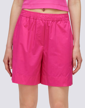 POPLIN SHORTS WITH AN ELASTIC WAIST