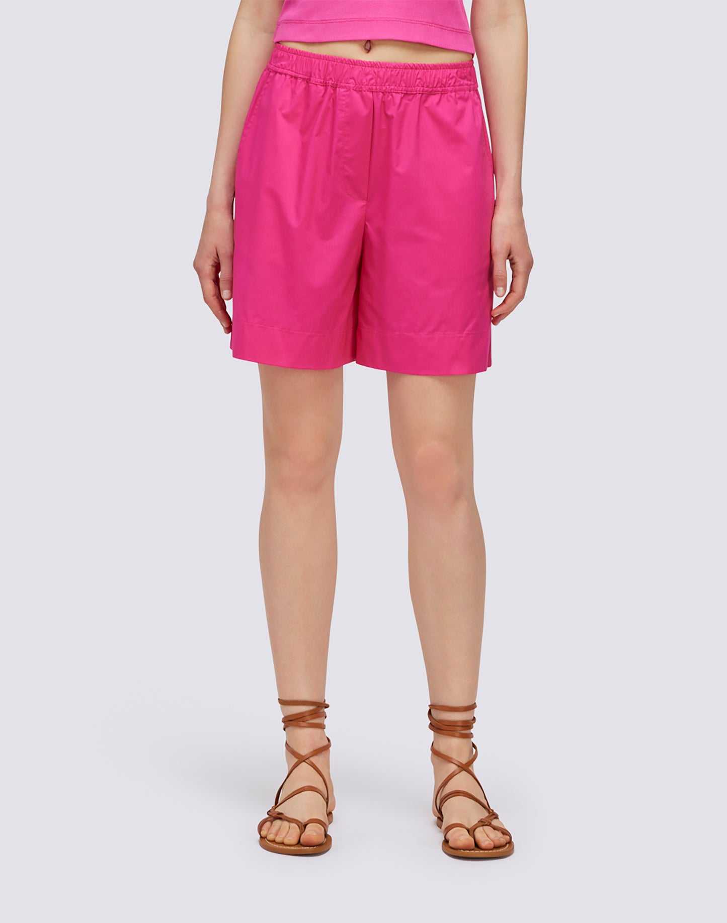 POPLIN SHORTS WITH AN ELASTIC WAIST