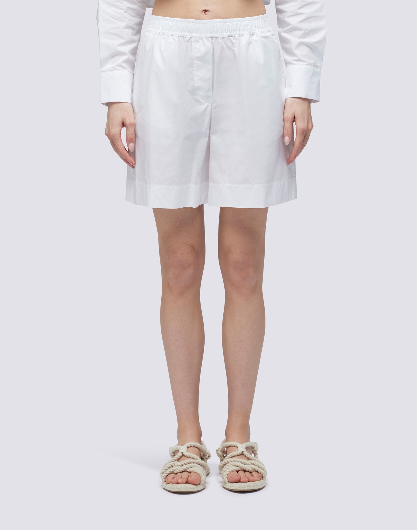 POPLIN SHORTS WITH AN ELASTIC WAIST