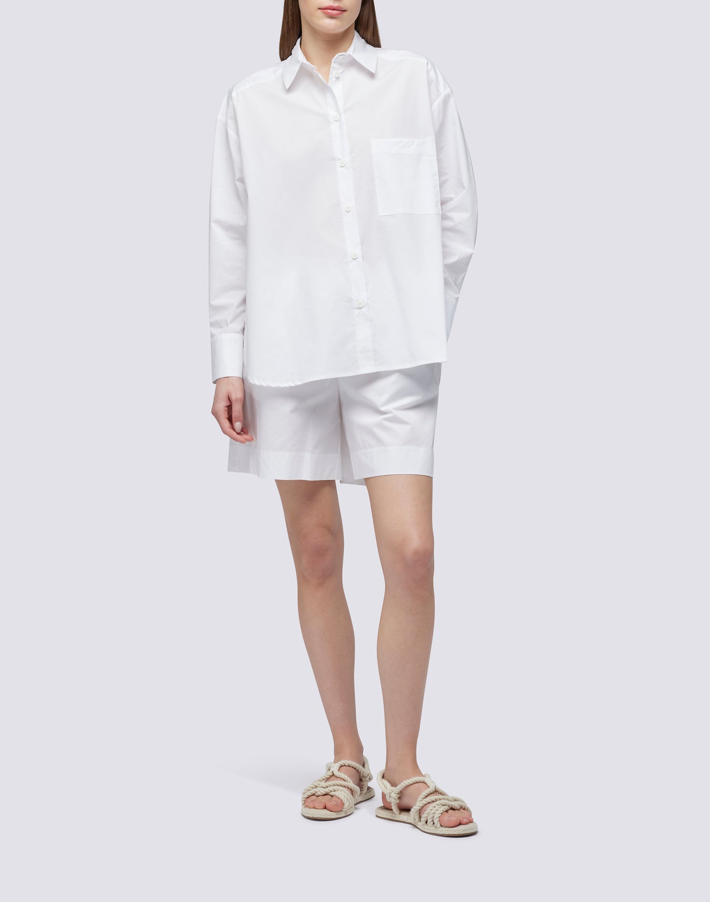 POPLIN SHORTS WITH AN ELASTIC WAIST