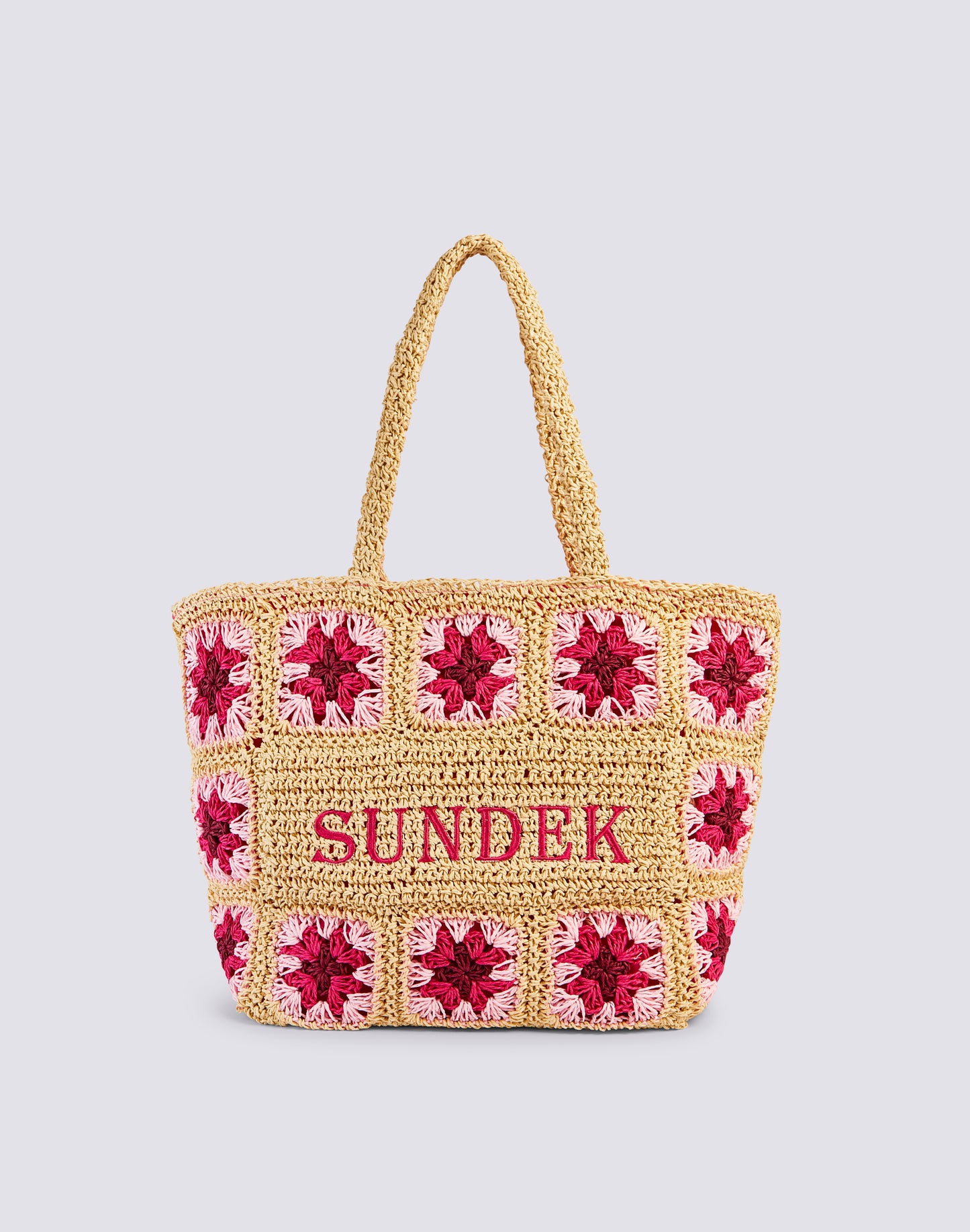 TERRA - PAPER STRAW BAG WITH EMBROIDERED LOGO