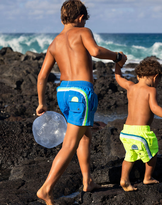 ICONIC TAFFETA STRETCH WAIST SWIM TRUNKS