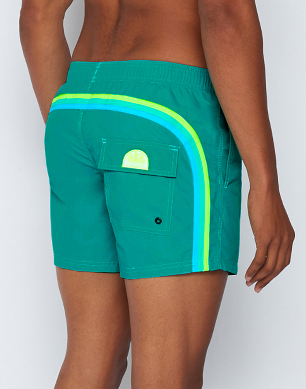 ICONIC TAFFETA STRETCH WAIST SWIM TRUNKS