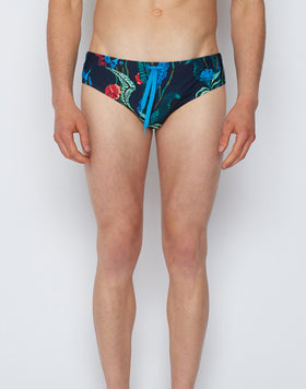 SWIM BRIEFS WITH FLORAL PRINT