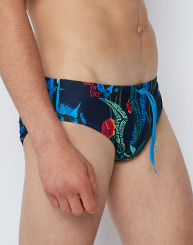 SWIM BRIEFS WITH FLORAL PRINT