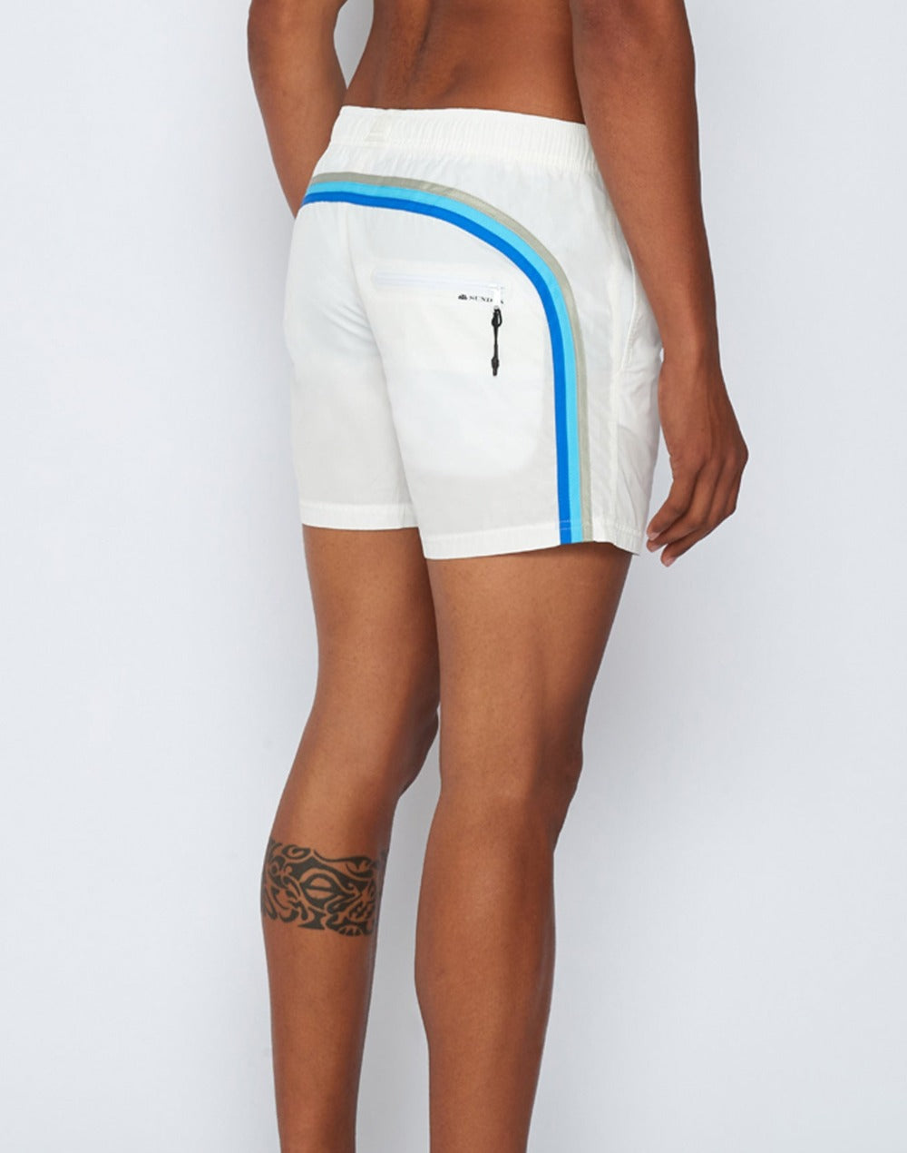 MEMORY STRETCHED WAIST SWIM TRUNKS