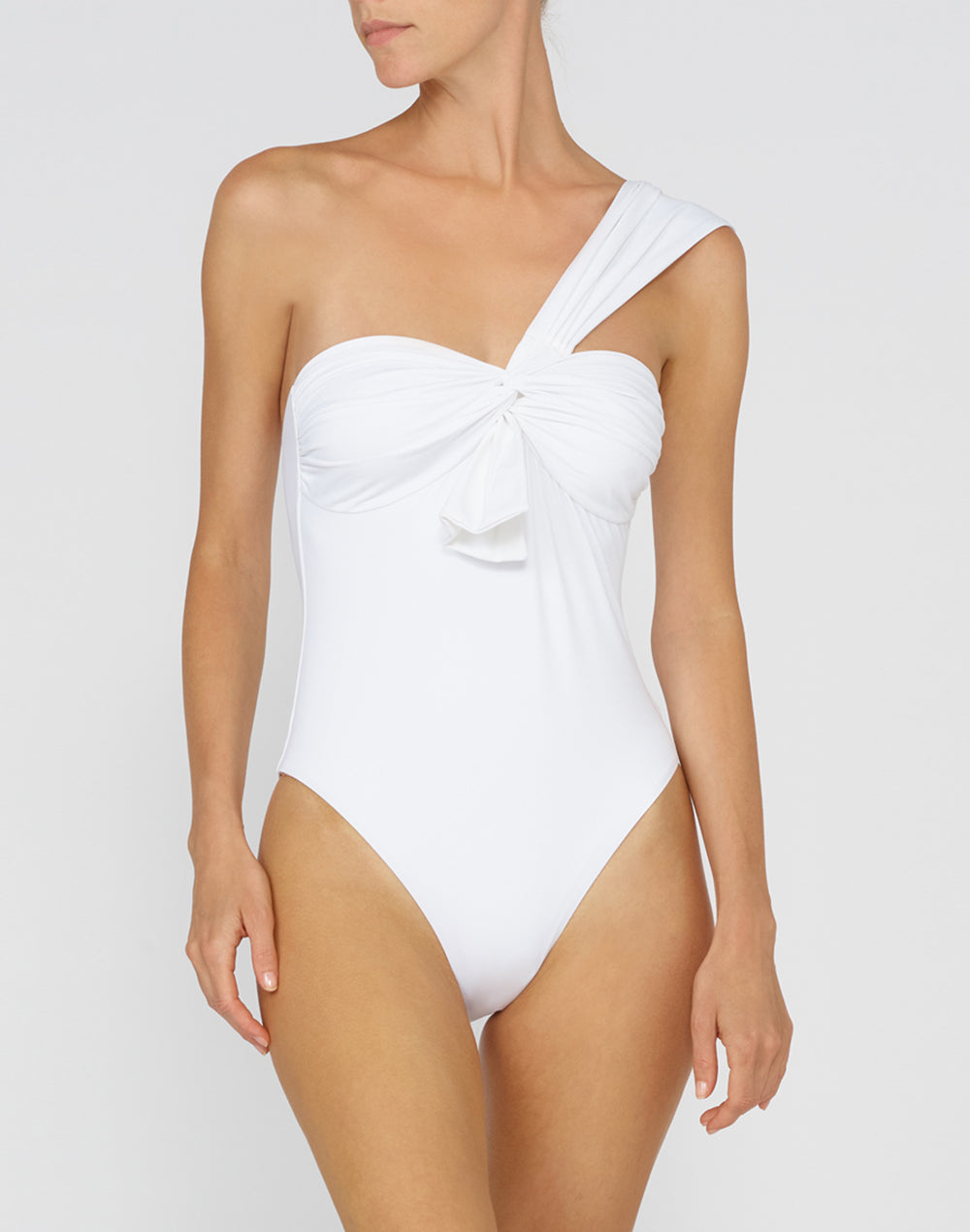 ONE-SHOULDER ONE-PIECE SWIMSUIT WITH BOW