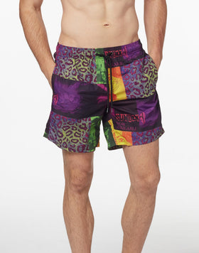 ZINE PRINT MEDIUM ELASTICATED WAIST BOARDSHORT