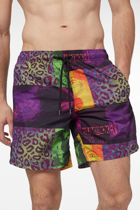 ZINE PRINT MEDIUM ELASTICATED WAIST BOARDSHORT