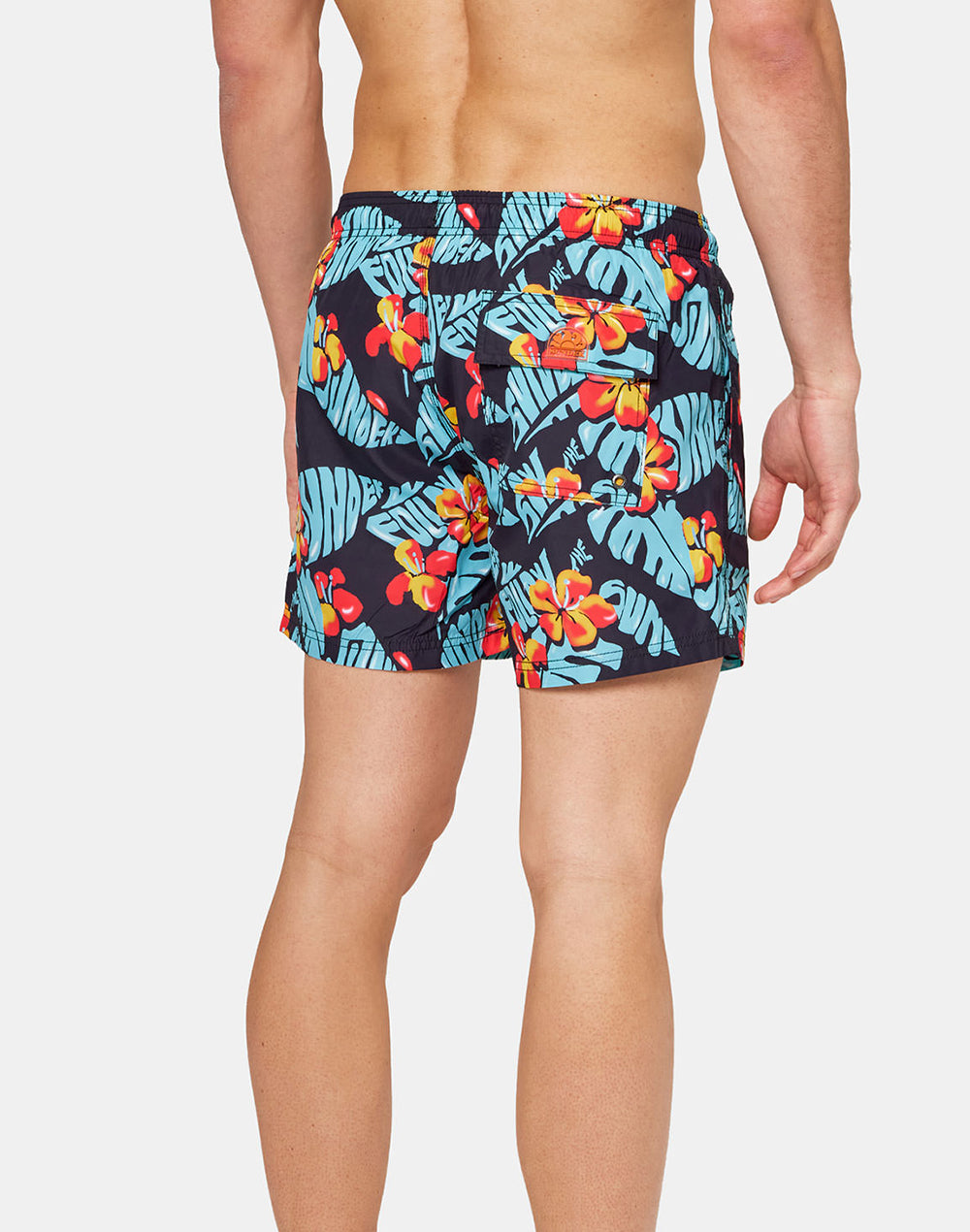 TROPICAL PRINT SHORT SWIM SHORTS