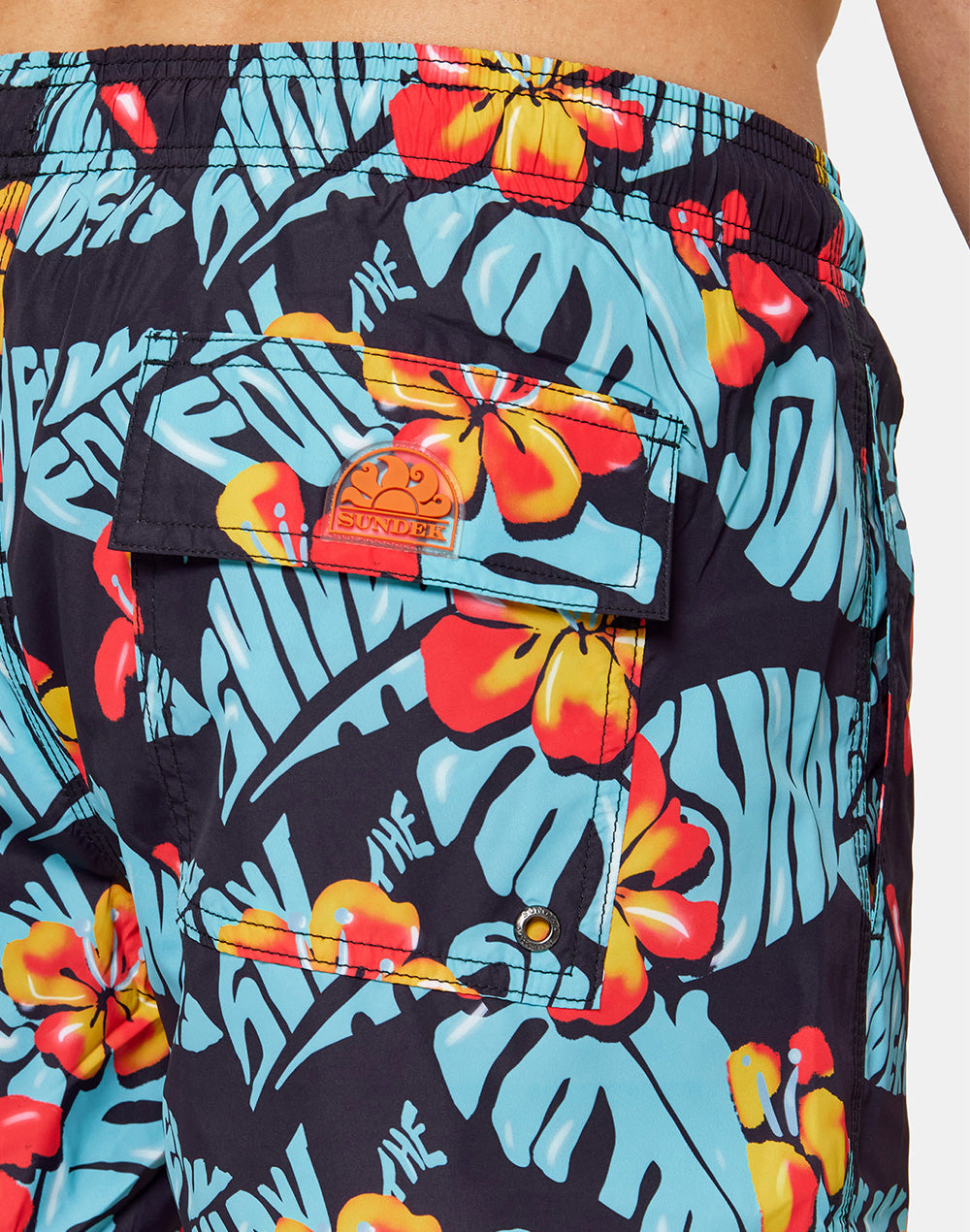 TROPICAL PRINT SHORT SWIM SHORTS