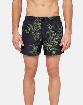 METAL FLOWER PRINT SHORT SWIM SHORTS