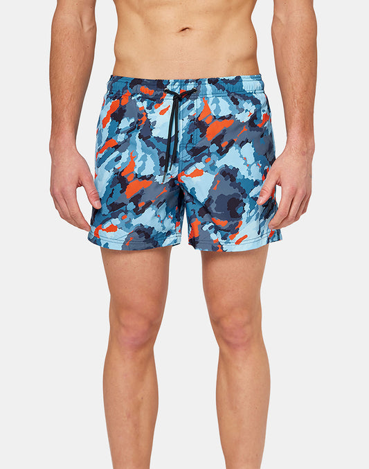 CAMO SKETCH PRINT SHORT SWIM SHORTS