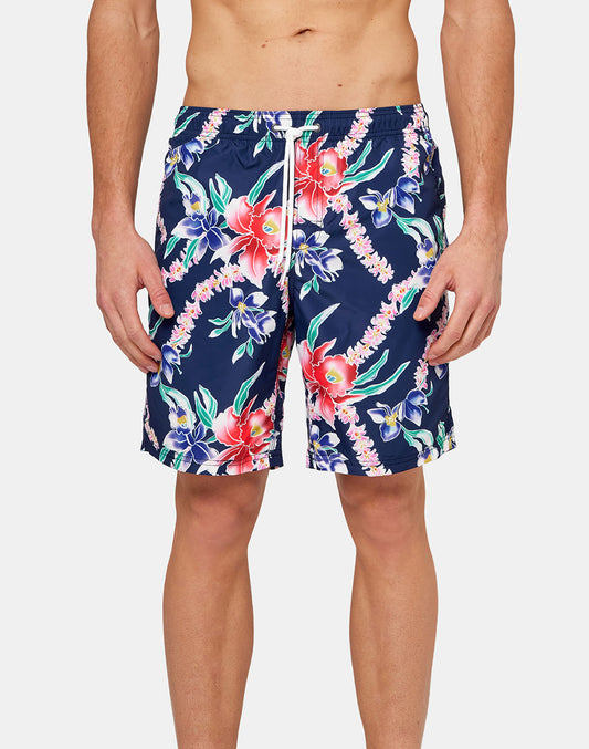 LONG SWIM SHORTS WITH AN ELASTICATED WAISTBAND