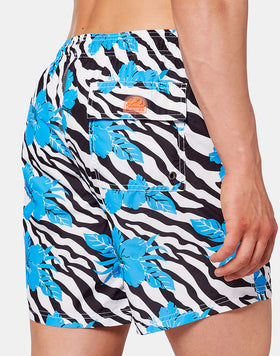 MID-LENGTH SWIM SHORTS WITH AN ELASTICATED WAISTBAND